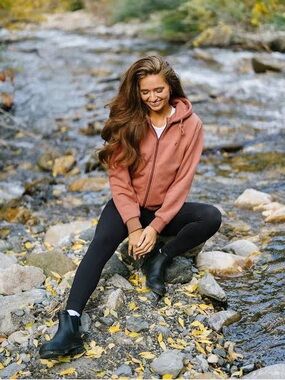 Women's Rust Zip-Up Bomber Hoodie